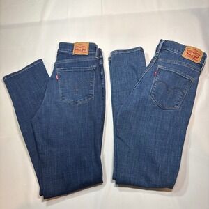 Levi's Women's Blue Denim Jeans Bundle 311 Shaping Skinny Classic Straight Sz 26